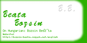 beata bozsin business card